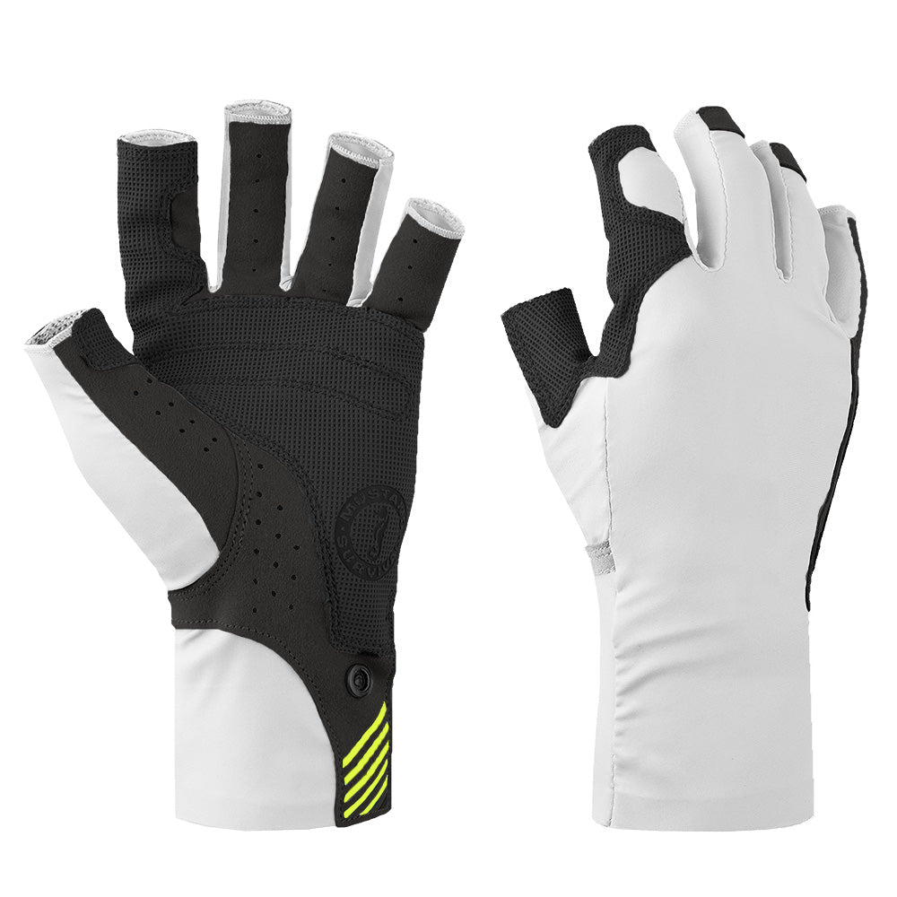 Mustang Traction UV Open Finger Gloves - White  Black - Small [MA6007-267-S-267]